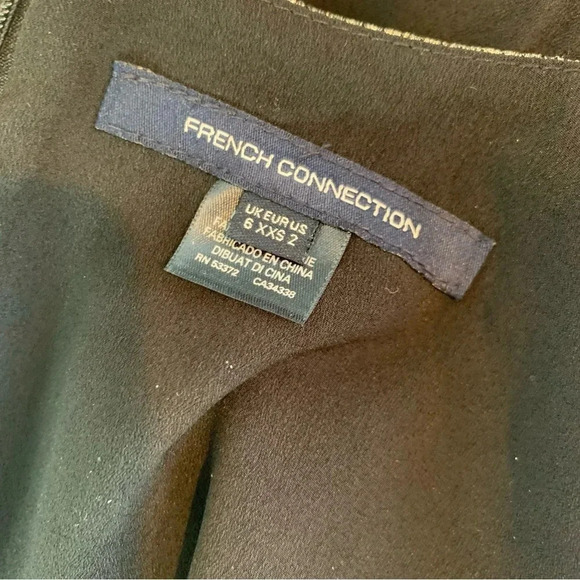 French Connection Alara Metallic Flutter Sleeve Cutout Minidress Gold Size 2 NWT - Picture 8 of 10